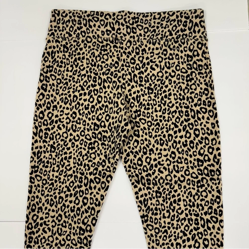 DG2 by DIANE GILMAN Leopard Cheetah Tan Black Leggings Pants womens size Large